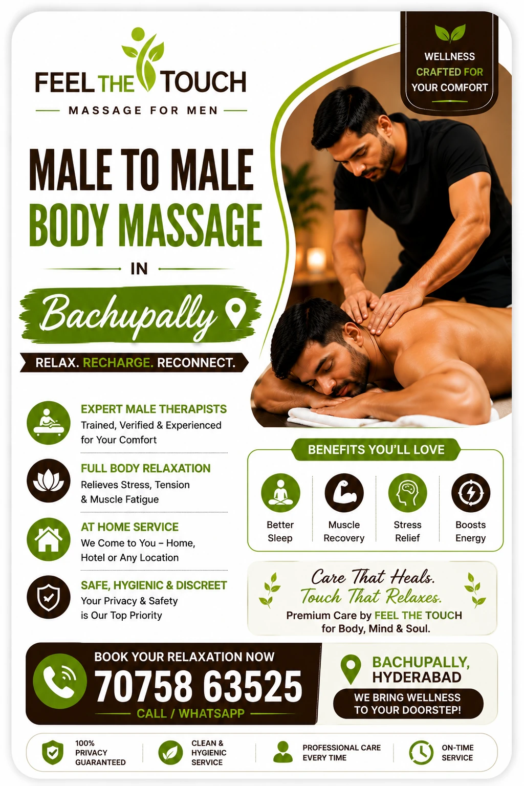 Male to male body massage in Bachupally Hyderabad – FEEL THE TOUCH – 7075863525