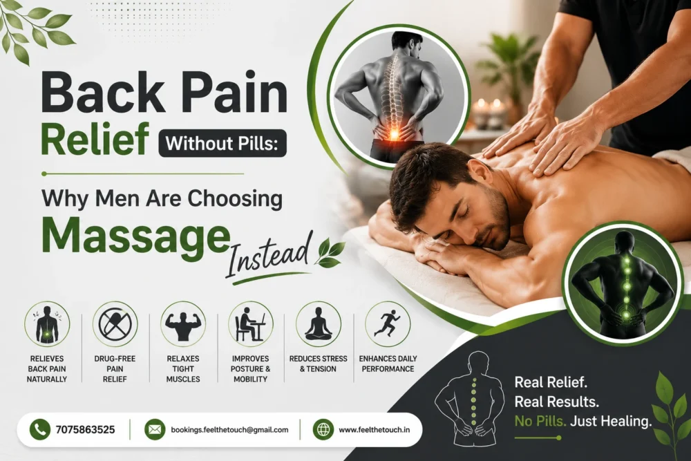 Back Pain Relief Without Pills – Why Men Are Choosing Massage Instead | FEEL THE TOUCH Home Massage Hyderabad | Call 7075863525