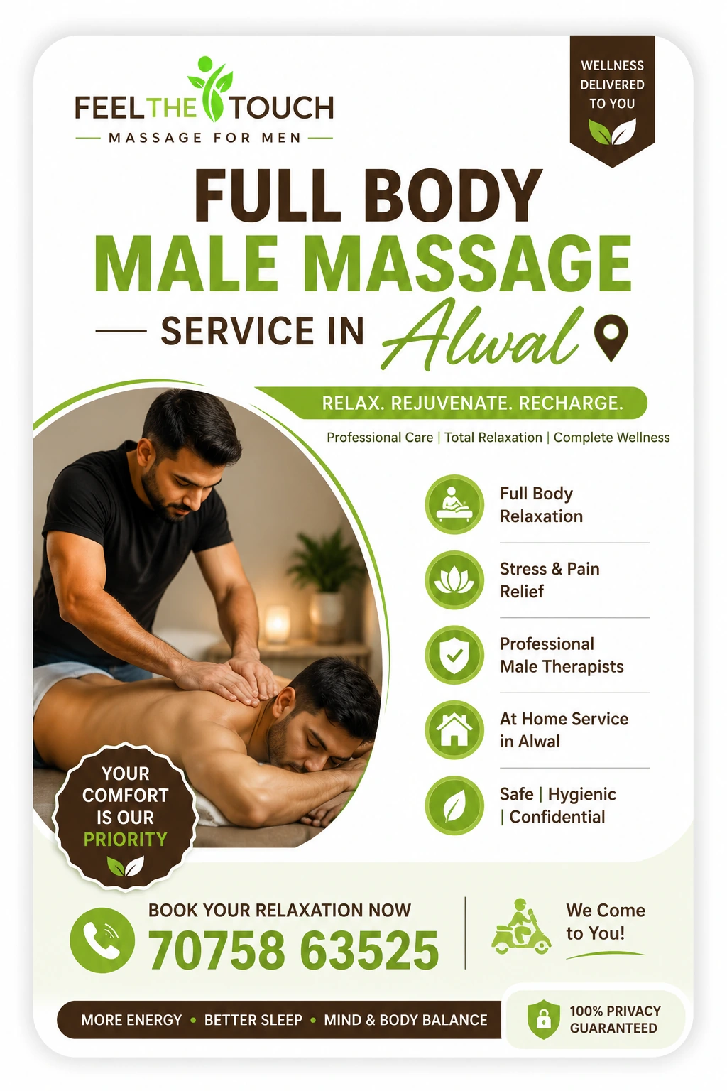 Full body male massage service in Alwal Hyderabad – FEEL THE TOUCH – 7075863525