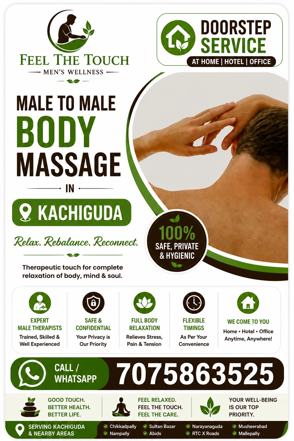 Male to male body massage in Kachiguda Hyderabad – FEEL THE TOUCH – 7075863525