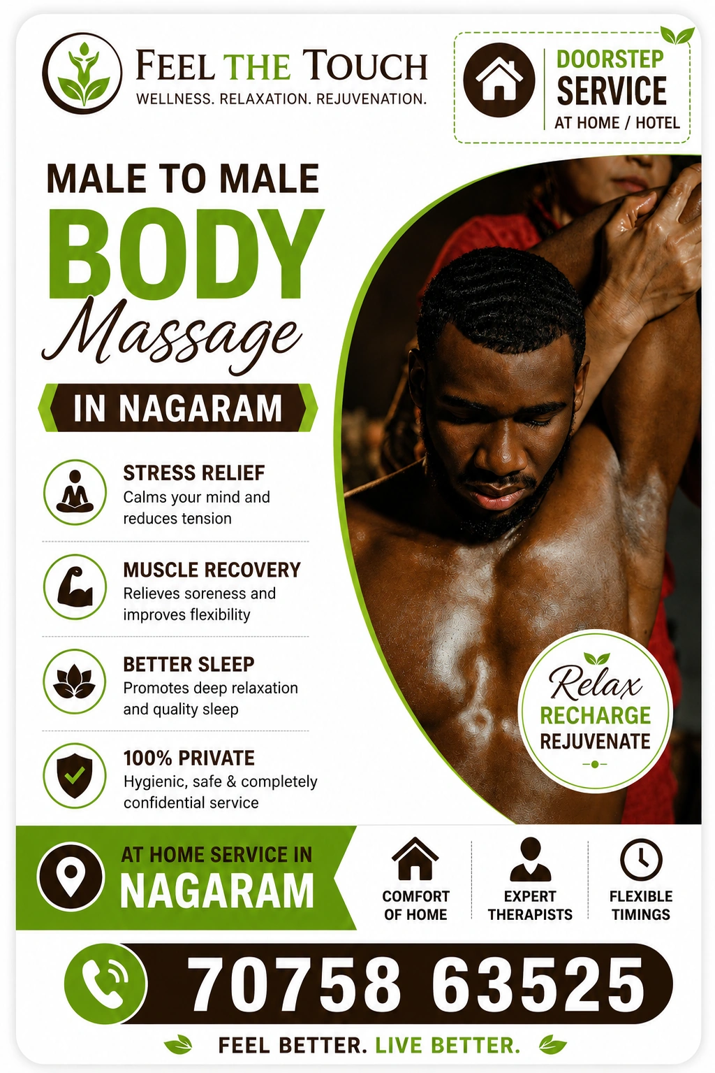 Male to male body massage in Nagaram Hyderabad – FEEL THE TOUCH – 7075863525