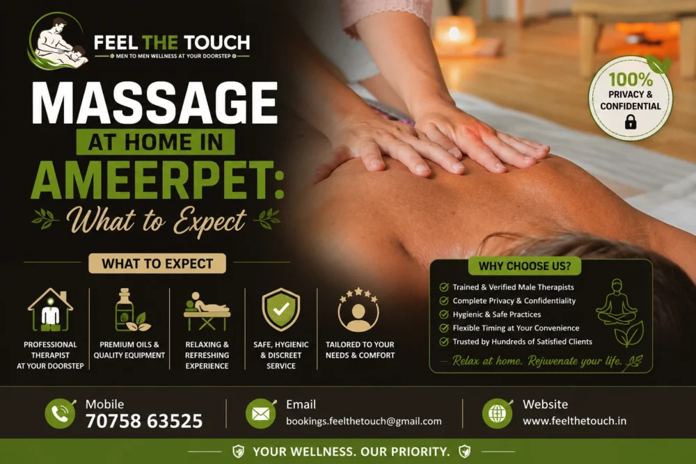 Massage at Home in Ameerpet – What to Expect | FEEL THE TOUCH Professional Home Massage for Men | Hyderabad | Call 7075863525
